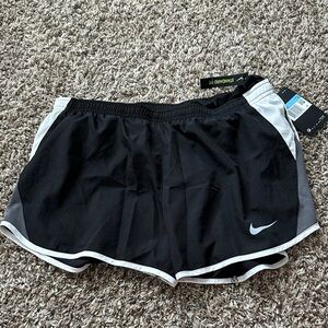 Nike Women's Black and White Athletic Shorts
